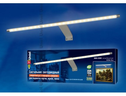 Светильник для подсветки картин Uniel светодиодный (LED) ULM-F32-9W теплый белый 2800-3200К IP20 серебро