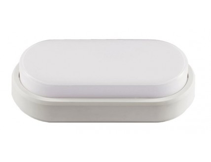 Светильник Jazzway светодиодный (LED) 12Вт IP65 пылевлагозащищенный овальный опаловый пластиковый белый
