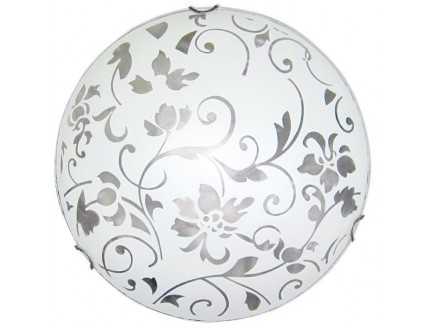 Светильник круг D300 (ЛН) 2х60 Е27 хром/бел. стекло Эрика