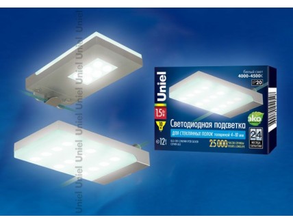 Светильник для подсветки стекл. полок (LED) 1,5Вт 4000-4500К IP20 Uniel