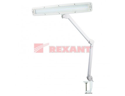 Настольная лампа на струбцине 84 LED, с сенсорным управлением, белая REXANT