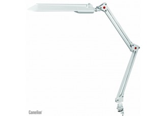 Светильник настольный Camelion (КЛЛ) 11Вт 2G7 с лампой двуколенный на струбцине белый