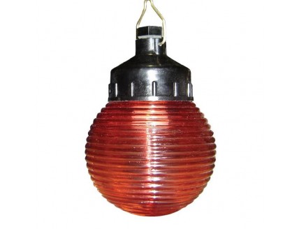 Светильник-подвес "шар" Элетех D150 мм 60Вт Е27 пылевлагозащищенный IP53 "кольца" красное стекло