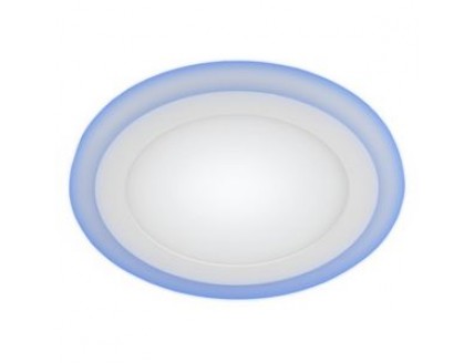 Светильник круглый встроенный (LED) 6Вт (3+3) 360лм 4000К/син. D105х32мм белый Эра