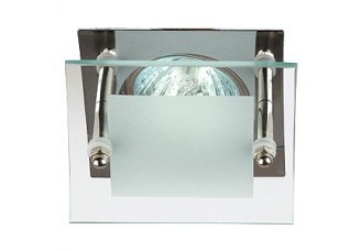 Светильник галогенный (ГЛН) Эра MR-16 "квадрат" неповоротный 50Вт GU5.3 12В комбинированное стекло/ хром