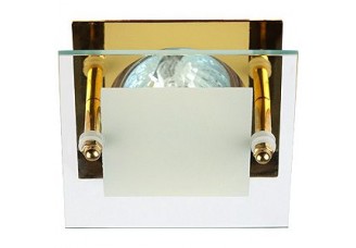 Светильник галогенный (ГЛН) Эра MR-16 "квадрат" неповоротный 50Вт GU5.3 12В комбинированное стекло / золото