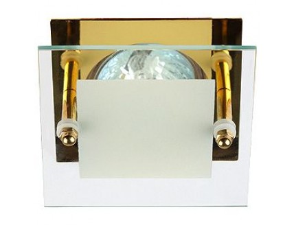Светильник галогенный (ГЛН) Эра MR-16 "квадрат" неповоротный 50Вт GU5.3 12В комбинированное стекло / золото