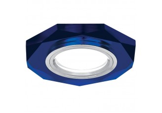 Светильник Gauss Mirror RR015 Восемь гран. Кристал синий/Хром, Gu5.3 1/50