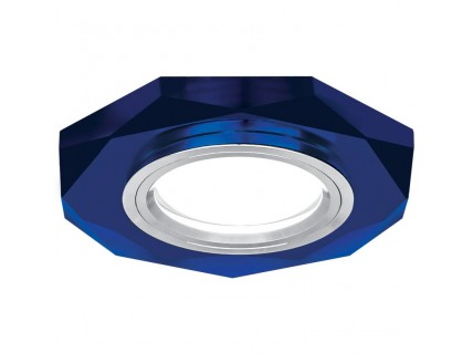 Светильник Gauss Mirror RR015 Восемь гран. Кристал синий/Хром, Gu5.3 1/50
