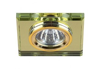 Светильник галогенный (ГЛН) Эра MR-16 "квадрат" 50Вт GU5.3 12В золото / желтое стекло