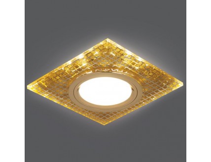 Светильник Gauss Backlight BL077 Квадрат. Золото/Кристалл/Золото, Gu5.3, LED 2700K 1/40
