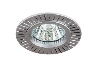 Светильник галогенный (ГЛН) Эра MR-16 неповоротный 50Вт GU5.3 12В алюминиевый серебро