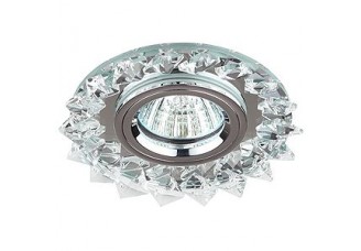 Светильник галогенный (ГЛН) Эра MR-16 "кристаллы" 50Вт GU5.3 12В зеркальное стекло / прозрачное стекло / хром