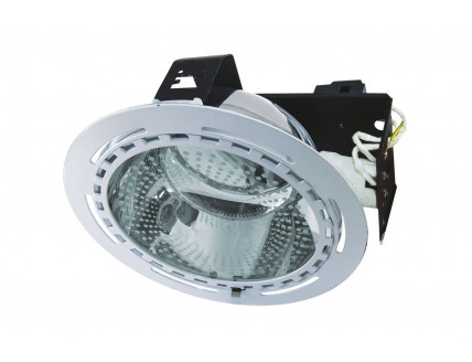 Светильник DownLight (КЛЛ) 2х20Вт Е27 декор. ст./бел. TDM