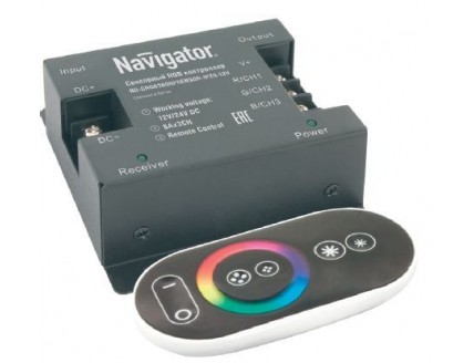 Контроллер для светодиодной ленты с ДУ IP20 360 Вт 85х80х35 Navigator