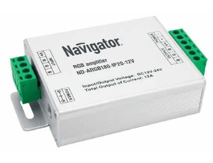 Усилитель для светодиодной ленты Navigator IP20 180Вт-12В/360Вт-24В 105х64х23.5