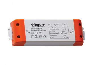 Источник постоянного напряжения (драйвер) Navigator IP20 АС 220В/DC 12В 30 Вт с защитой от перегрева 166х52х24
