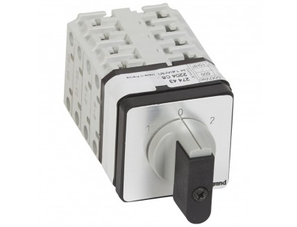 Переключатель PR26 "1-0-2" 45гр. 32А 2Р Legrand