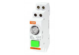 Выключатель кнопочный с индикатором ВКИ-47 зеленый (LED) 2НО+1НЗ AC/DC TDM
