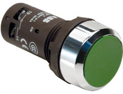 Кнопка CP2-30G-10 зеленая с фиксацией 1HO