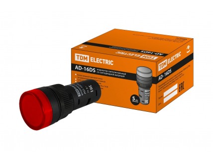 Лампа AD-16DS(LED)матрица d16мм красный 24В AC/DC TDM