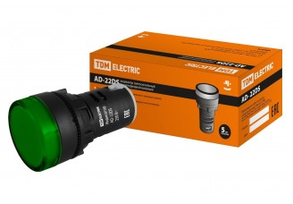 Лампа AD22DS LED-матрица d22мм зеленый 230В TDM