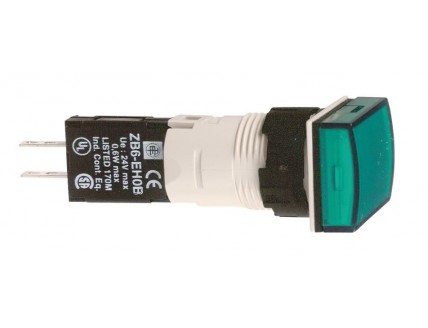 Сигнальная лампа-светодиод прямоугольная зеленая 12-24В