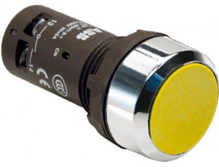 Кнопка CP1-30Y-11 желтая без фиксации 1НО+1HЗ