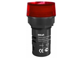 Лампа комм. ADDS ?22 мм Цвет:КРАСНЫЙ LED 220В ЛK-22 DEKra