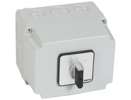 Переключатель PR12 "1-2" 16А 3Р в боксе 96х120мм IP65