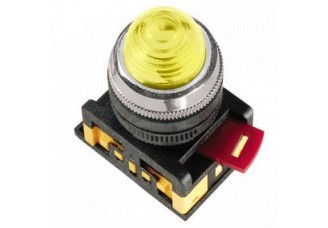 Лампа AL-22 сигнальная, цилиндр d22мм неон/240В желтый ИЭК