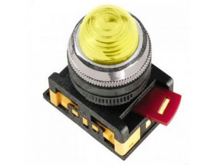 Лампа AL-22 сигнальная, цилиндр d22мм неон/240В желтый ИЭК