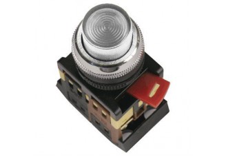 Кнопка ABLFP-22 d22мм с подсветкой/неон 240В 1з+1р прозрачная ИЭК