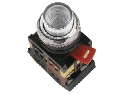 Кнопка ABLFP-22 d22мм с подсветкой/неон 240В 1з+1р прозрачная ИЭК