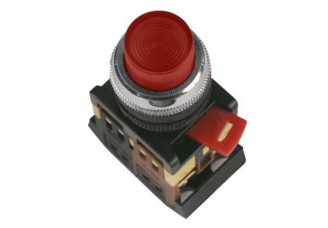 Кнопка ABLFP-22 d22мм с подсветкой/неон 240В 1з+1р красная ИЭК