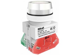 Выкл. кноп. ABLF ?30 мм Цвет:БЕЛЫЙ 220В ВK-30 DEKraft