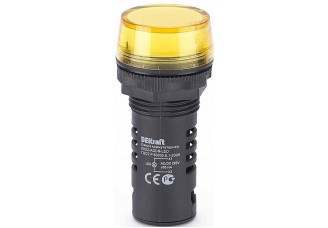 Лампа комм. ADDS ?22 мм LED жел. 220В AC/DC ЛK-22 DEKraft