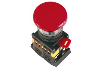 Кнопка AEAL-22 Грибок с фиксацией, без подсветки d22мм 240В 1з+1р красный ИЭК