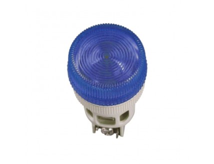 Лампа ENR-22 сигнальная, цилиндр d22мм неон/240В синий ИЭК