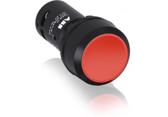 Кнопка CP1-10R-11 красная без фиксации 1НО+1HЗ (черное декоративное кольцо)