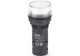 Лампа комм. ADDS ?22 мм LED бел. 220В AC/DC ЛK-22 DEKraft