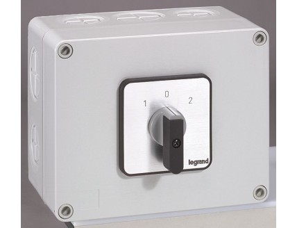 Переключатель PR40 "1-0-2" 50А 2Р в боксе 135х170мм IP55