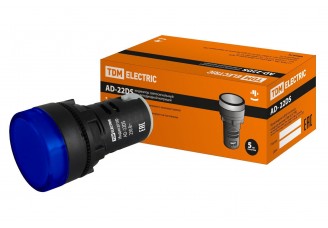 Лампа AD22DS LED-матрица d22мм синий 230В TDM
