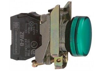Сигнальная лампа с зеленой линзой под лампу накаливания 24В/2,6Вт/ВА9S