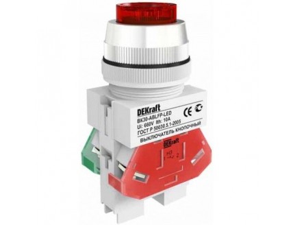 Выкл. кноп. ABLFP ?22 мм LED зел. 24В AC/DC ВK-22 DEKraft
