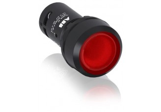 Кнопка с подсветкой CP1-13R-10 красная 220В AC/DC с плоской клавишей без фиксации 1НО