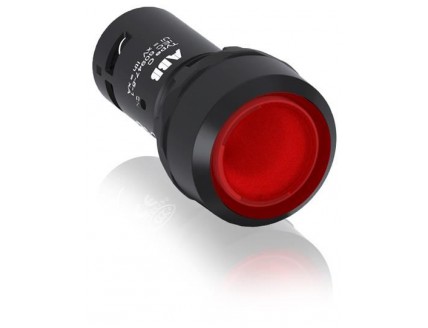 Кнопка с подсветкой CP1-13R-10 красная 220В AC/DC с плоской клавишей без фиксации 1НО