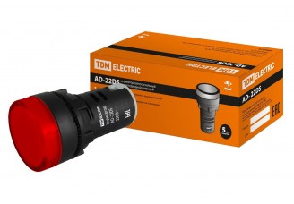Лампа AD22DS LED-матрица d22мм красный 230В TDM
