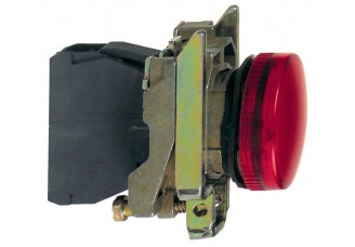 Сигнальная лампа с красной линзой под лампу накаливания 24В/2,6Вт/ВА9S