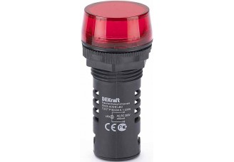 Лампа комм. ADDS ?22 мм LED кр. 220В AC/DC ЛK-22 DEKraft